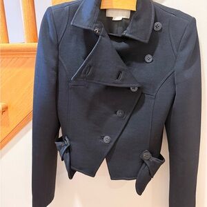 Antonio Berardi Black Cropped Military-Style Jacket | Size Small